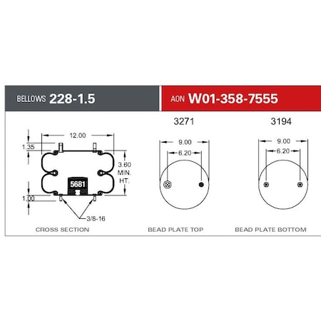 Firestone 228C1.5 CB 3/4CF 2ST, W013587555 W013587555